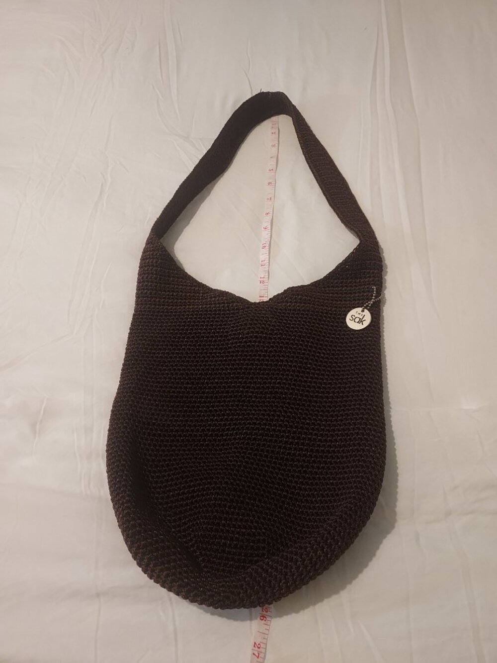 The Sak Chocolate Brown Boho Hand Made Crochet 120 Style Shoulder Bag